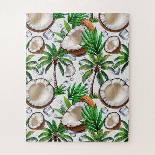 Puzzle Cocotier Palm Tree Tropical Motif Design