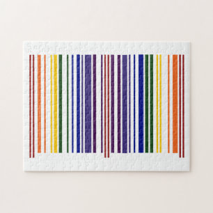 Puzzle Code barre double arc-en-ciel