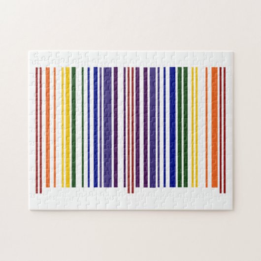 Puzzle Code barre double arc-en-ciel (Horizontal)