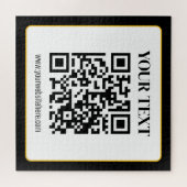 Puzzle Code QR d'entreprise avec texte haut et bas, noir (Horizontal)
