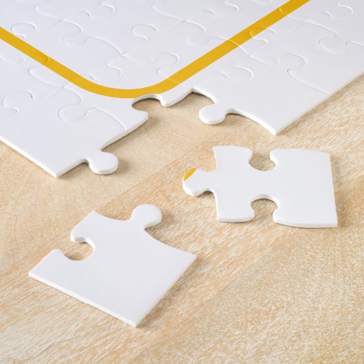 Puzzle Code QR éditable & Texte avec bordure jaune doré (Côté)