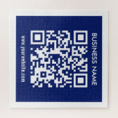 Puzzle Code QR (généré instantanément) modifiable | Bleu (Horizontal)