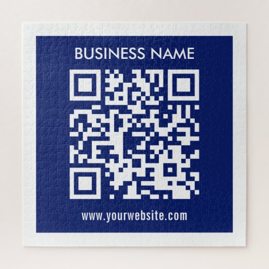 Puzzle Code QR (généré instantanément) modifiable | Bleu (Vertical)
