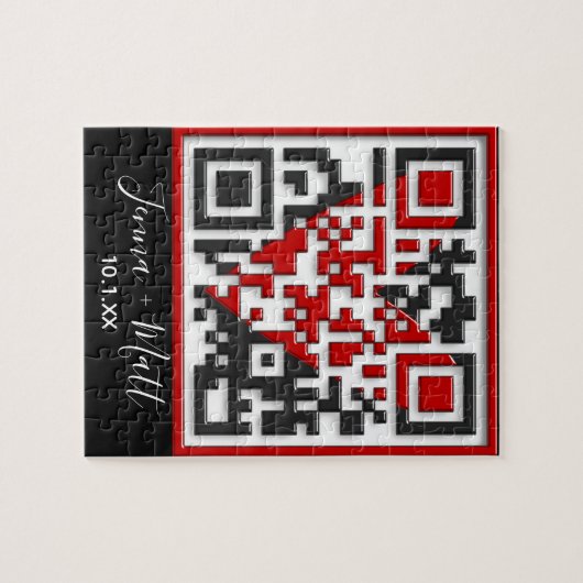 Puzzle Code QR - Me marierez-vous une proposition avec 3D (Horizontal)