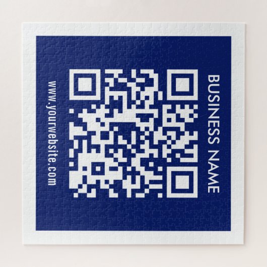 Puzzle Code QR modifiable (généré instantanément) | bleu (Horizontal)