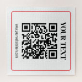 Puzzle Code QR simple noir et blanc avec bordure rouge (Horizontal)