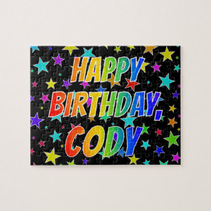 Puzzle "CODY" Prénom, "HEUREUX ANNIVERSAIRE"