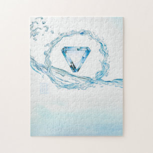Puzzle Coeur aquamarine