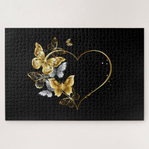 Puzzle Coeur aux papillons d'or