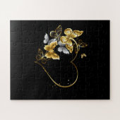 Puzzle Coeur aux papillons d'or (Horizontal)