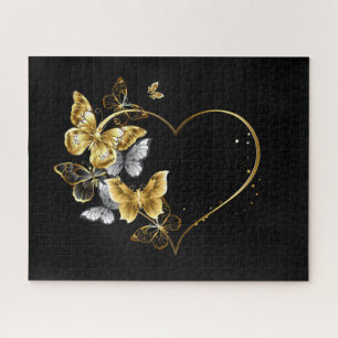 Puzzle Coeur aux papillons d'or