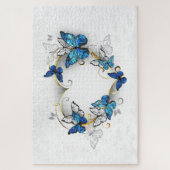 Puzzle Coeur bijoux avec papillons Morpho (Vertical)