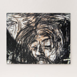 Puzzle Coeur brisé sur le charbon de bois rouge déversé