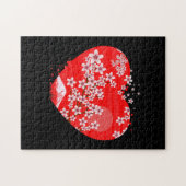 Puzzle Coeur cerise en fleurs (Horizontal)