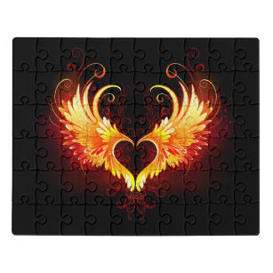 Puzzle Coeur de feu ange avec ailes