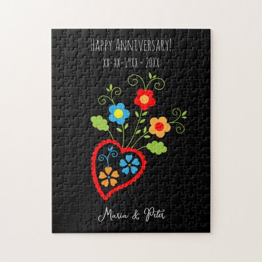 Puzzle Coeur de floraison folklorique portugais (Vertical)