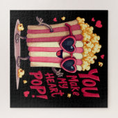 Puzzle Cœur de Popcorn Design de la Saint-Valentin Pop (Horizontal)