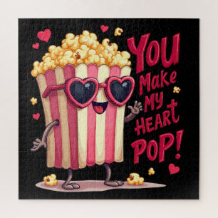 Puzzle Cœur de Popcorn Design de la Saint-Valentin Pop