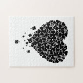 Puzzle Coeur de trèfle noir (Horizontal)