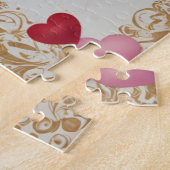 Puzzle Coeur et Rose personnalisés (Côté)