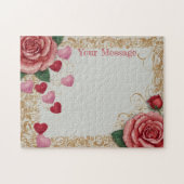 Puzzle Coeur et Rose personnalisés (Horizontal)