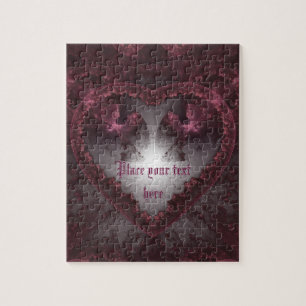 Puzzle Coeur gothique pourpre 001