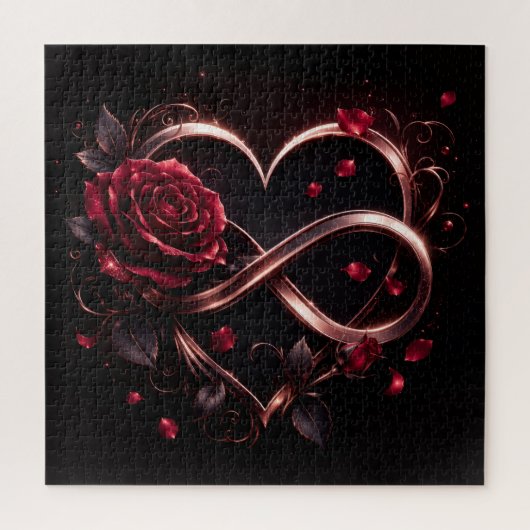 Puzzle Cœur Infinity Rose Élégant (Vertical)