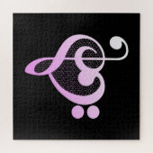 Puzzle Coeur musicien de musique rose (Horizontal)