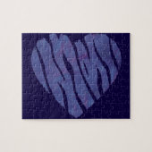 Puzzle Coeur pourpre Poster de animal Zebra (Horizontal)