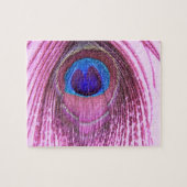 Puzzle Coeur rose de plume de paon (Horizontal)