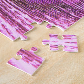 Puzzle Coeur rose de plume de paon (Côté)