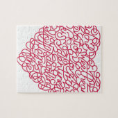 Puzzle Coeur rose des textes d'amour (Horizontal)