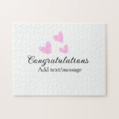 Puzzle Coeur rose félicitations graduation aquarelle a (Horizontal)