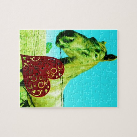 Puzzle Coeur rouge et cheval (Horizontal)