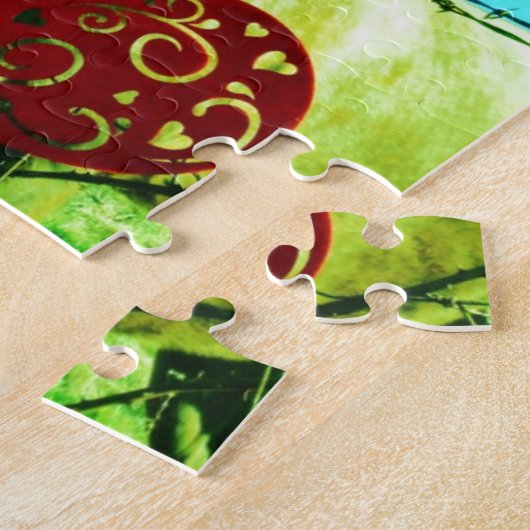 Puzzle Coeur rouge et cheval (Côté)