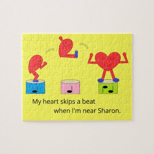 Puzzle Cœur sautant d'amour : Jaune (Horizontal)