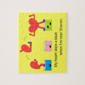 Puzzle Cœur sautant d'amour : Jaune (Vertical)