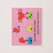 Puzzle Cœur sautant d'amour : rose (Vertical)