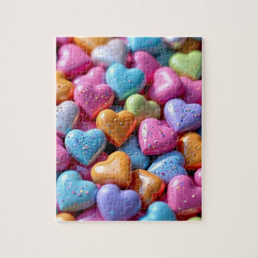 Puzzle Cœurs Amoureux de Bonbons Colorés (Vertical)