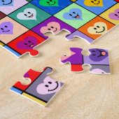 Puzzle Coeurs arc-en-ciel carré (Côté)