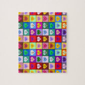 Puzzle Coeurs arc-en-ciel carré (Vertical)