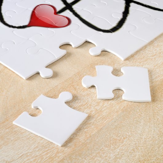 Puzzle Coeurs atomiques de rouge de Valentine (Côté)