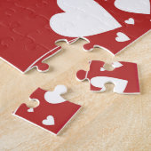 Puzzle Coeurs blancs en rouge (Côté)