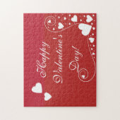 Puzzle Coeurs blancs en rouge (Vertical)