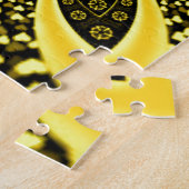 Puzzle Coeurs bleu vert jaune Iridescente (Côté)