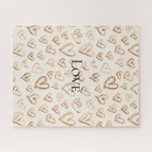 Puzzle Cœurs bruns crème Saint-Valentin (Horizontal)