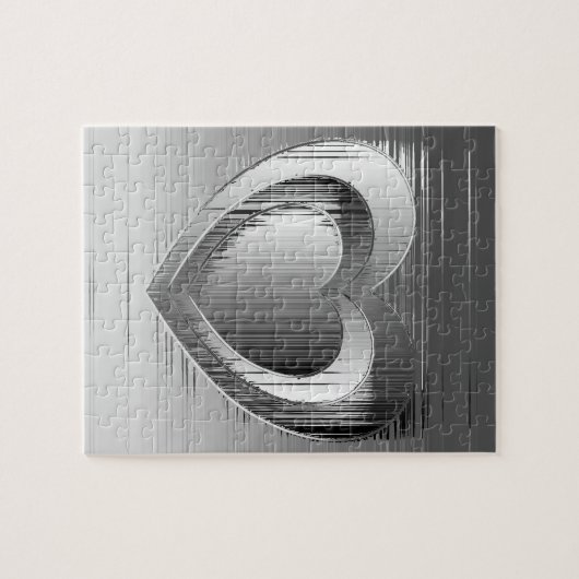 Puzzle Coeurs chromés polis (Horizontal)