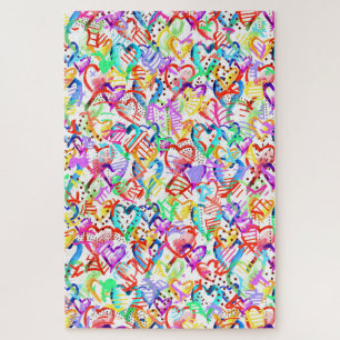 Puzzle Coeurs colorés mignons motif Coque-Mate iPhone cas