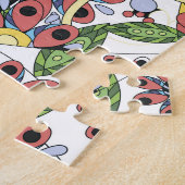 Puzzle Coeurs colorés, Motif romantique sans couture. (Côté)