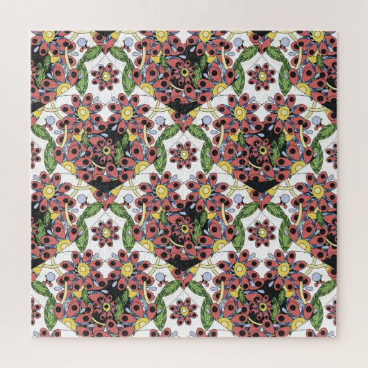 Puzzle Coeurs colorés, Motif romantique sans couture. (Vertical)